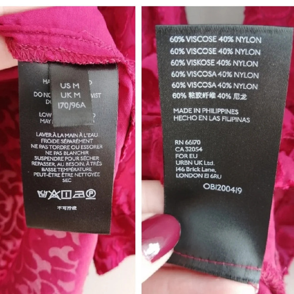 By Anthropologie Susanna Burnout Velvet Button Up Blouse 3/4 Sleeves Medium - Picture 16 of 17